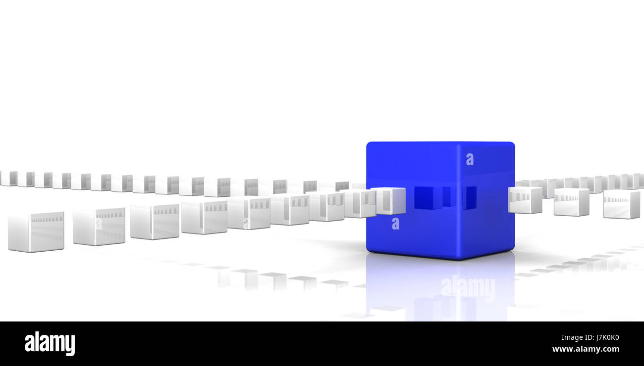 Bleu argent 01 cubes d'information Banque D'Images