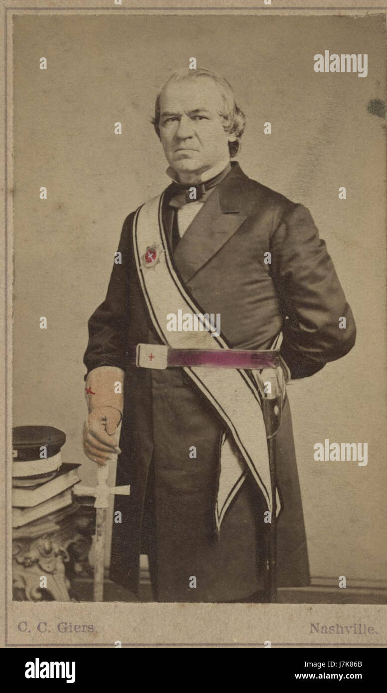 Ce portrait d’Andrew Johnson, le 17e président des États-Unis, a été capturé par l’artiste Giers. La présidence de Johnson est importante pour ses politiques de reconstruction après la guerre de Sécession. Banque D'Images