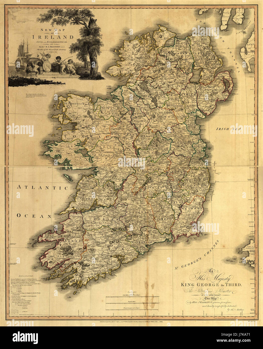 Une nouvelle carte de l'Irlande (civil et ecclésiastique) Banque D'Images