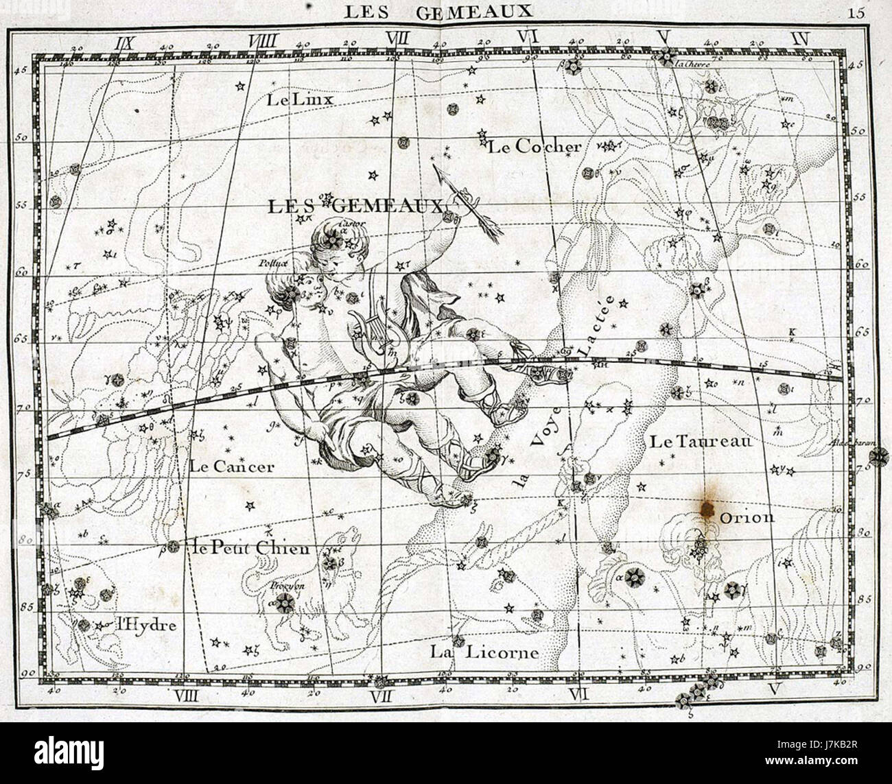 Atlas Coelestis, publié en 1511, est un atlas astronomique ancien qui présente des cartes stellaires et des cartes de la sphère céleste, une contribution clé à l'étude de l'astronomie pendant la période de la Renaissance. Banque D'Images