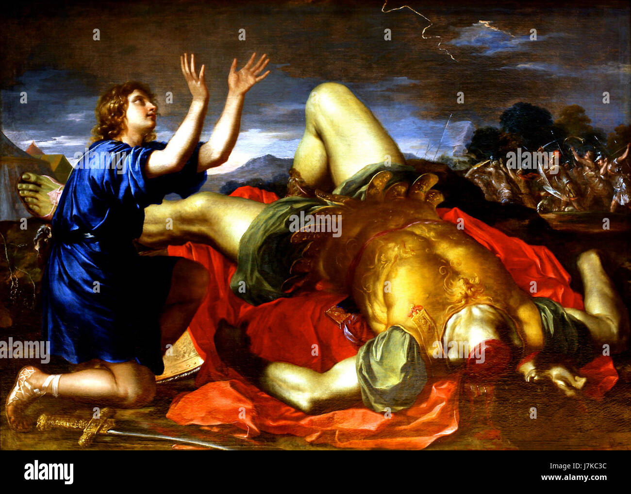 David et Goliath 1700 Banque D'Images