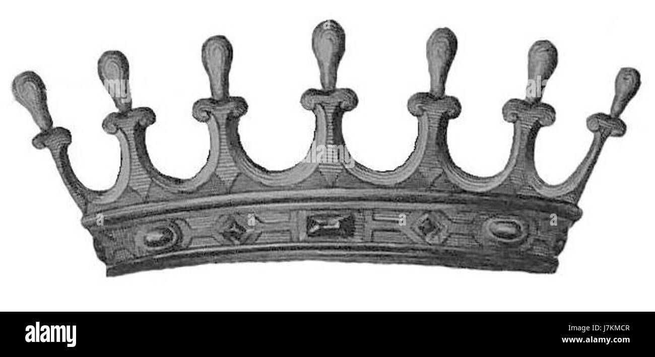 Cette image montre un couronnet, symbole traditionnel de la noblesse, associé à un baron danois. Il reflète l'histoire héraldique et aristocratique du Danemark. Banque D'Images