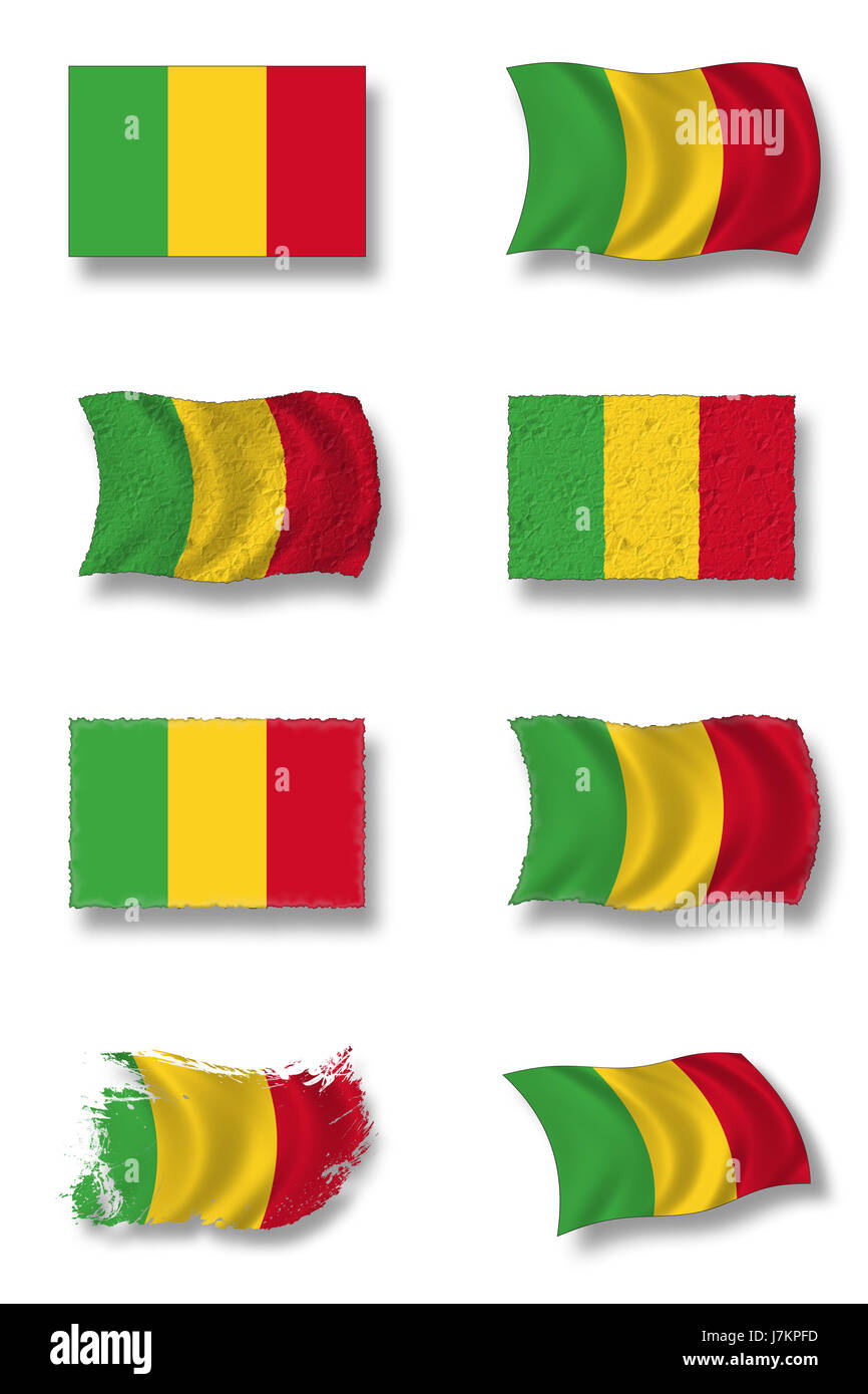 Mali drapeau drapeau national du Mali coup pictogramme Pictogramme trade Banque D'Images