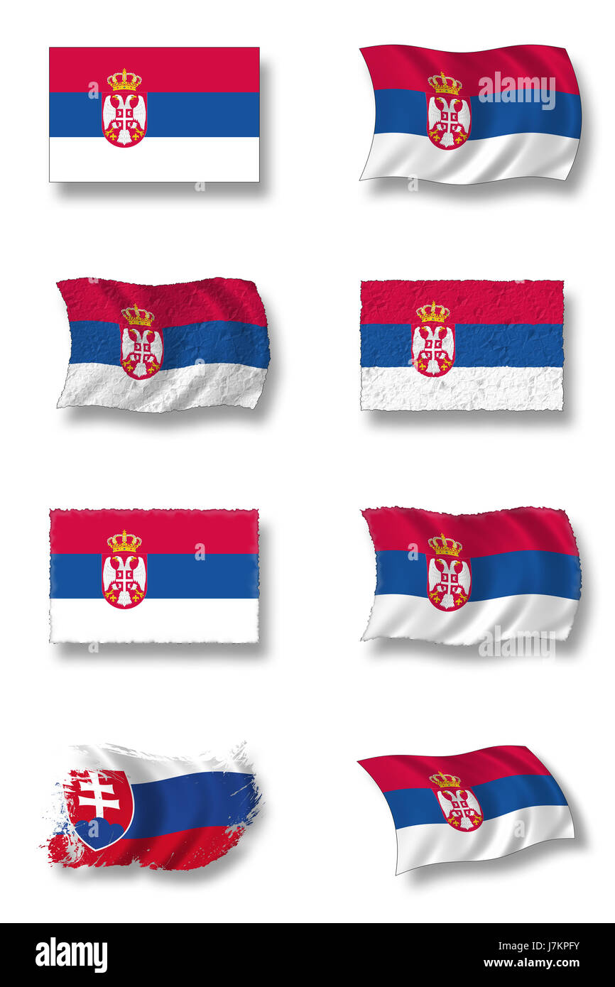 Drapeau Drapeau national de Serbie coup pictogramme Pictogramme trade Banque D'Images