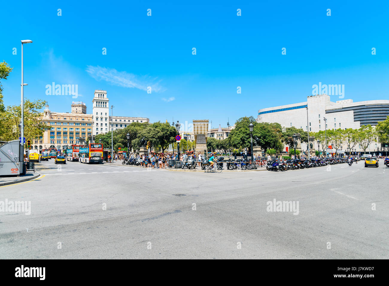 Barcelone, Espagne - 05 août 2016 : la vie quotidienne en centre-ville animé de la ville de Barcelone en Espagne. Banque D'Images