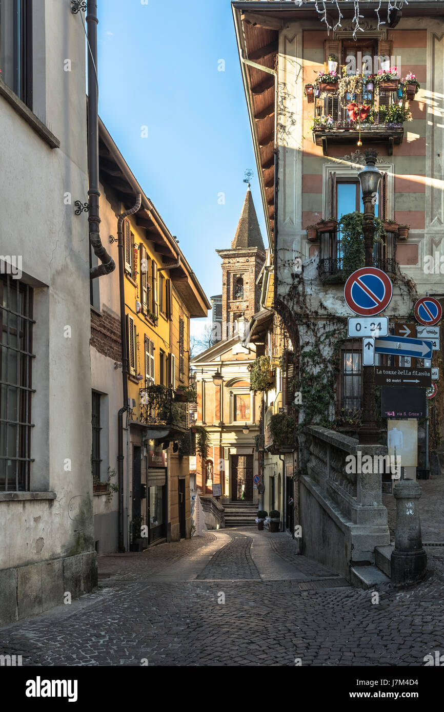 Alley à Rivoli, Turin, Italie Banque D'Images