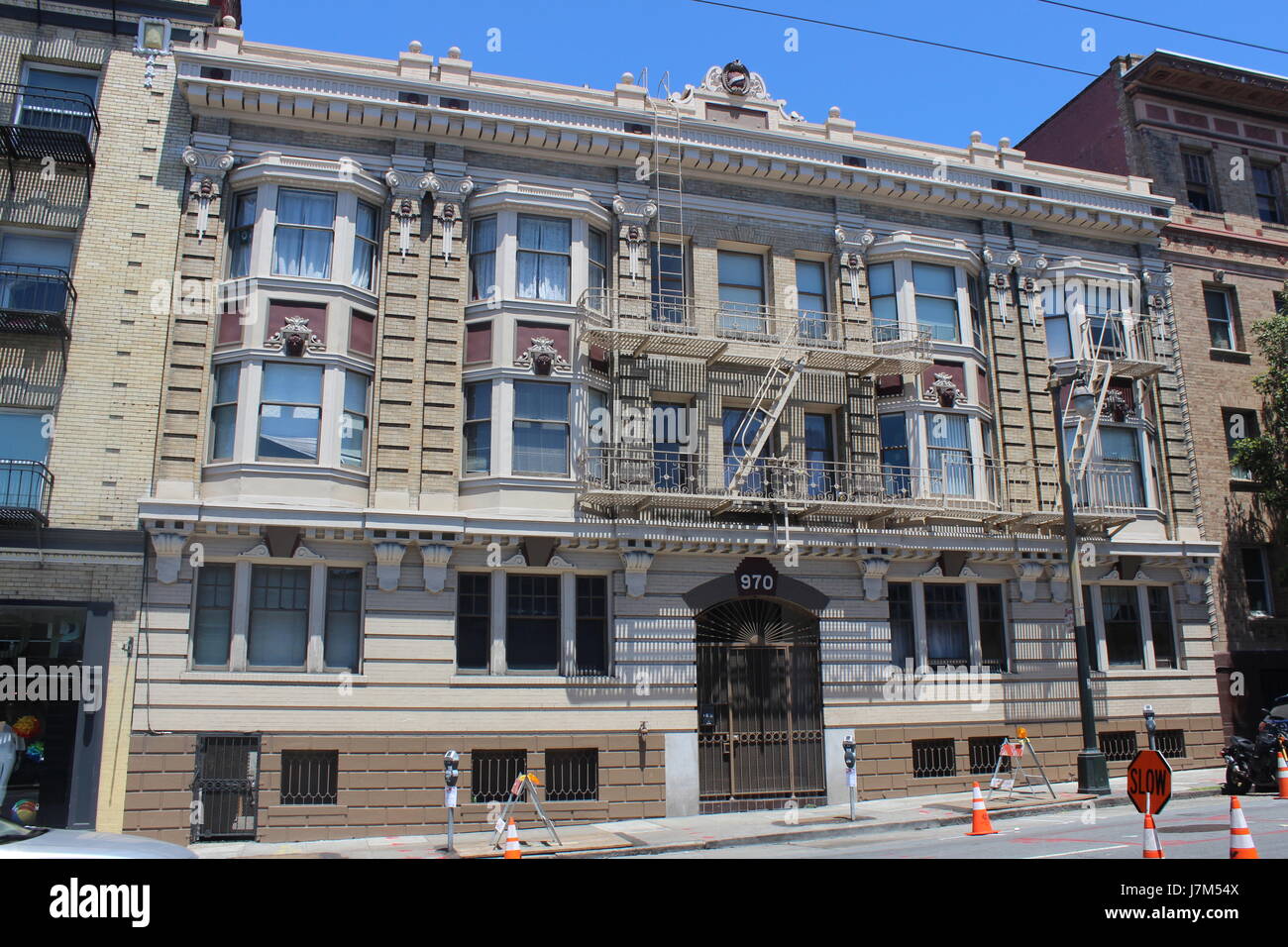 Appartements de style Renaissance, 1922, Geary Street, filet, San Francisco, Californie Banque D'Images