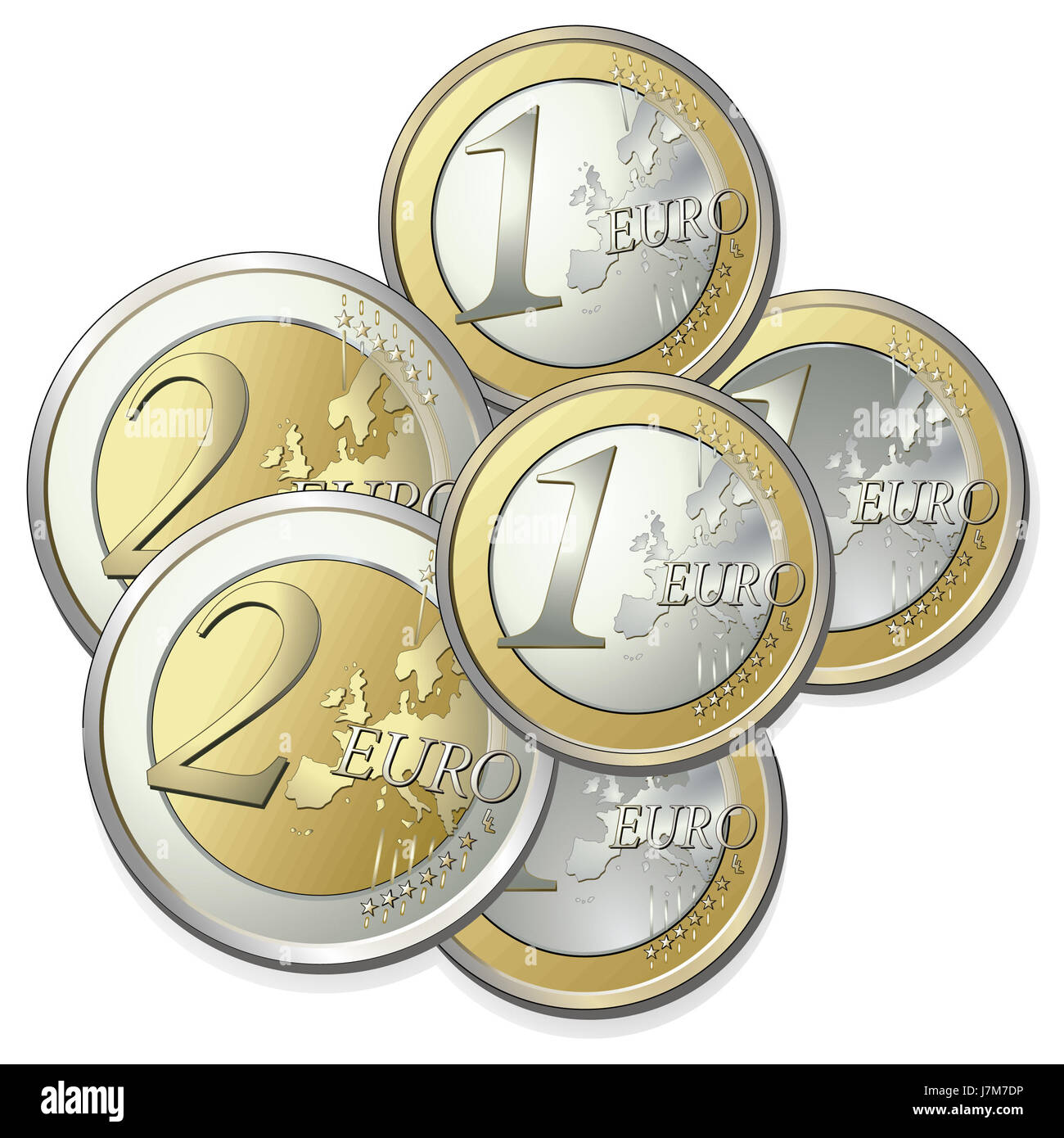 pièces en euro de 8 Banque D'Images
