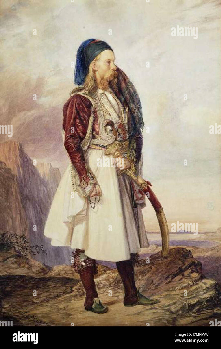 Carl von Binzer Mann dans griechischer Tracht Banque D'Images