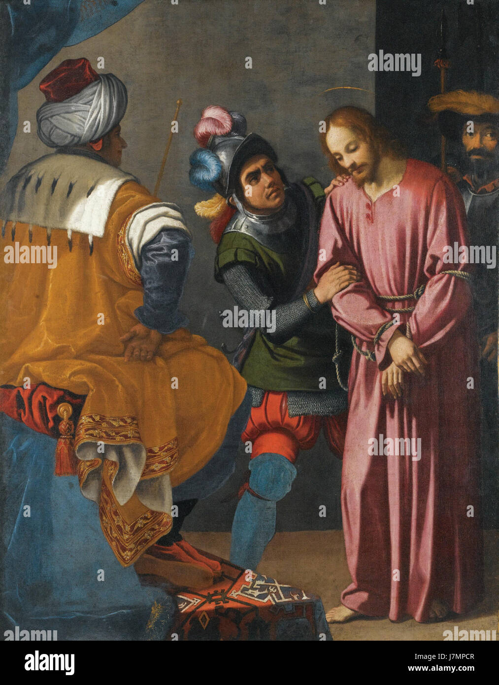 'Jesus vor Pilatus' de Ciampelli est une œuvre d'art historique représentant la scène biblique de Jésus avant Pilate. Cette pièce capture le moment de l'épreuve dans la tradition chrétienne. Banque D'Images