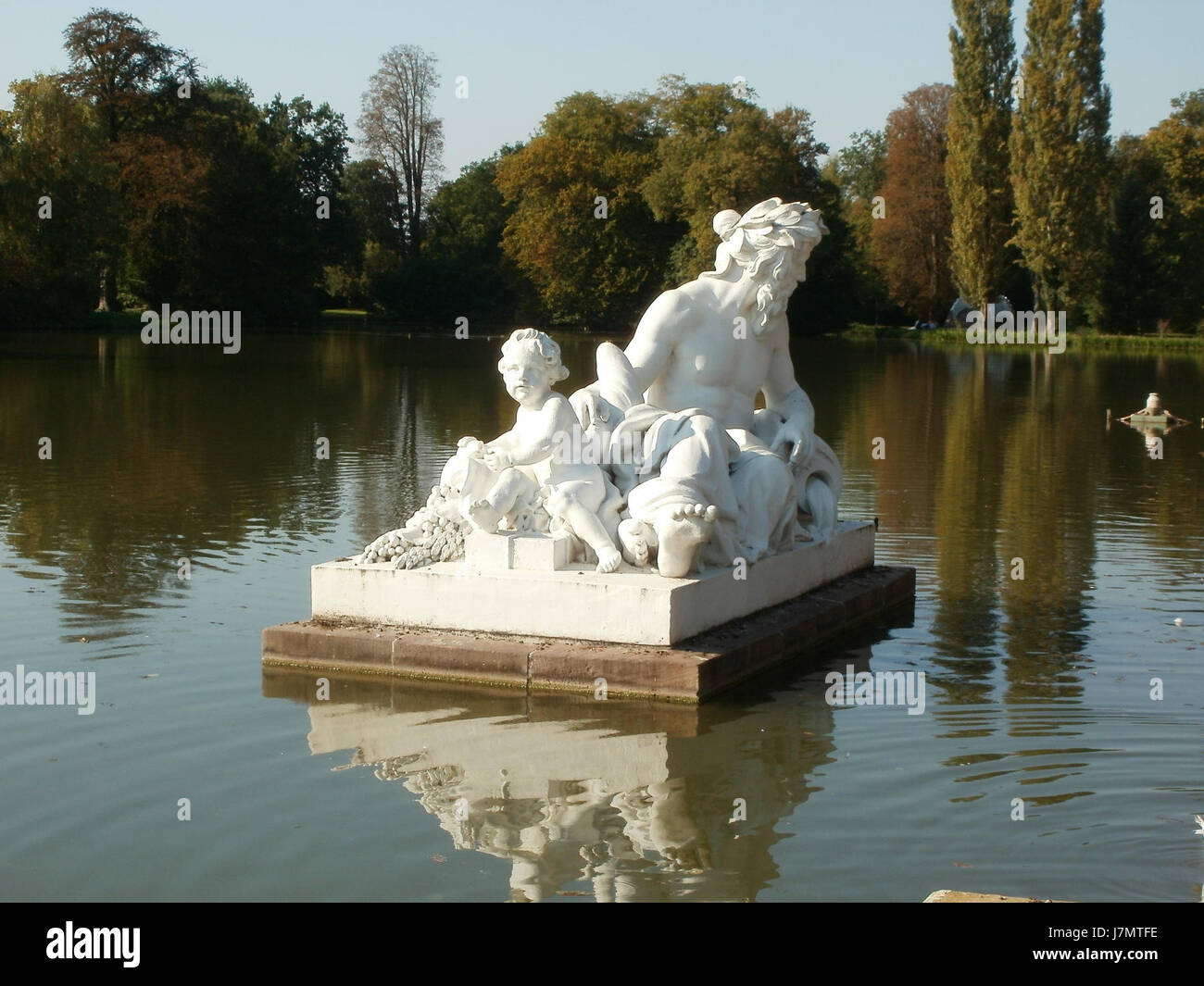 Flussgott 20110925Rhein Schwetzingen3 Banque D'Images