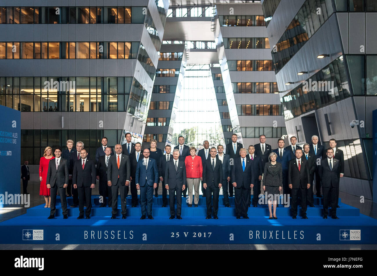 Bruxelles, Belgique. 25 mai, 2017. Photo officielle du nouveau bâtiment de l'OTAN : Crédit Julien Mattia/ZUMA/Alamy Fil Live News Banque D'Images