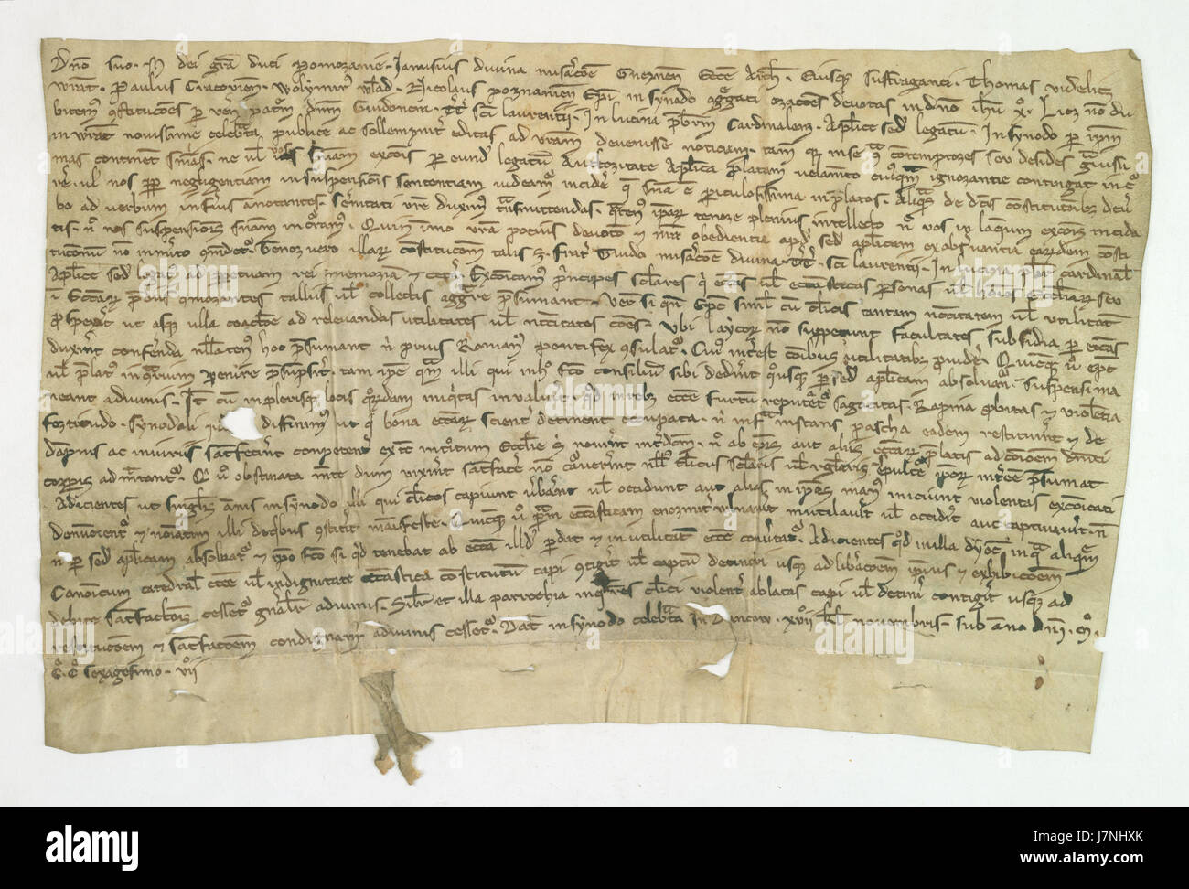 L'archevêque de Gniezno envoie une partie du statut du Synode de WrocÅ‚aw, un document historique important lié à l'administration de l'église en Pologne pendant la période médiévale. Banque D'Images L'archevêque de Gniezno envoie une partie du statut du Synode de WrocÅ‚aw, un document historique important lié à l'administration de l'église en Pologne pendant la période médiévale. Banque D'Images