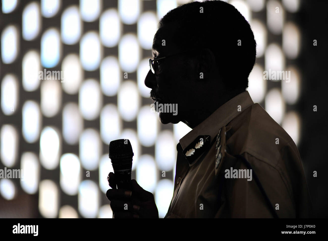 Une photographie prise lors de l'opération AMISOM (Mission de l'Union africaine en Somalie) le 15 octobre 2012, montrant un document de police lié aux activités de la mission en Somalie. Banque D'Images