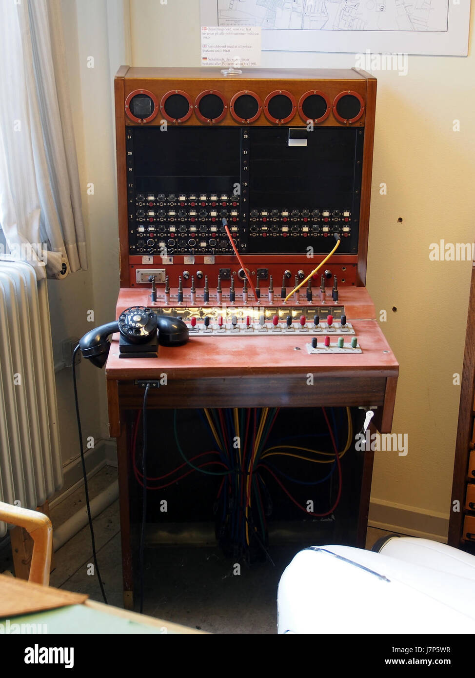 1960 carte de commutateur de Police, photographiés à l'Forsvars Garnisonsmuseum og Aalborg Banque D'Images