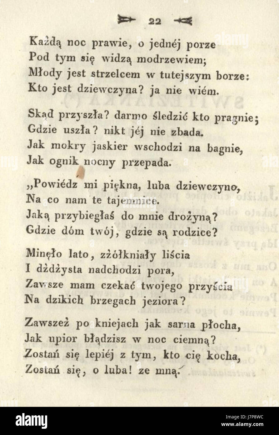 Adam Mickiewicz Poezye S022 1822 Banque D'Images