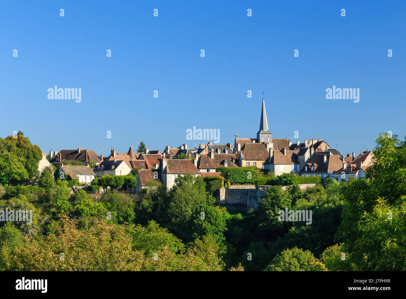 France, région du Limousin, Creuse, Boussac, le village Banque D'Images