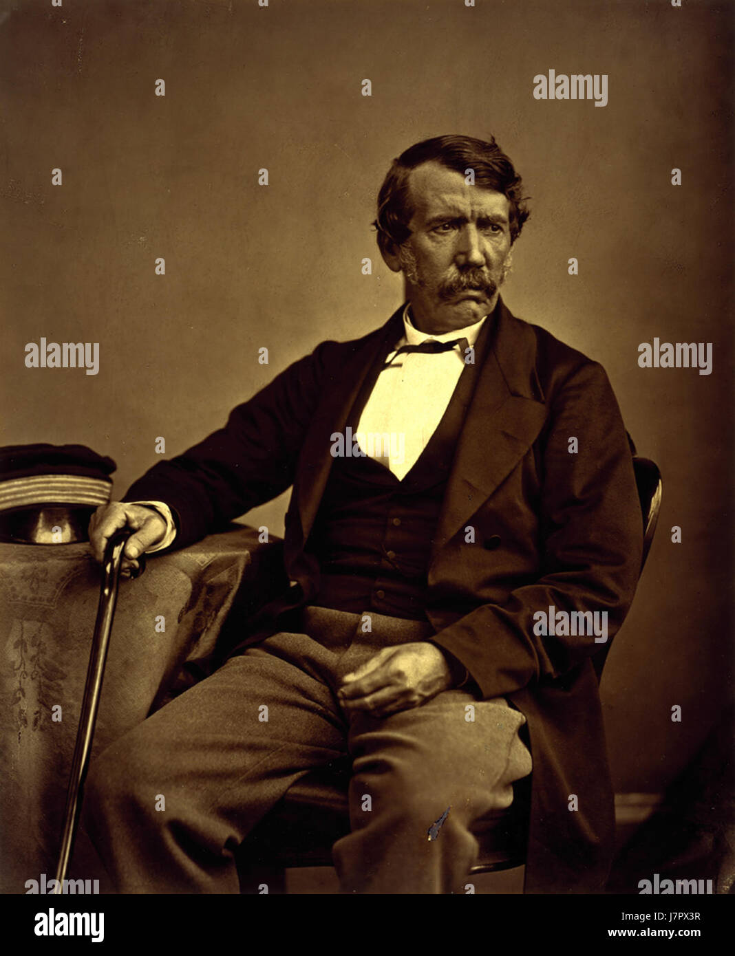 Une photographie du célèbre explorateur David Livingstone, capturée par le photographe Thomas Annan, documentant l'apparition de Livingstoneâ€™ au XIXe siècle. Banque D'Images