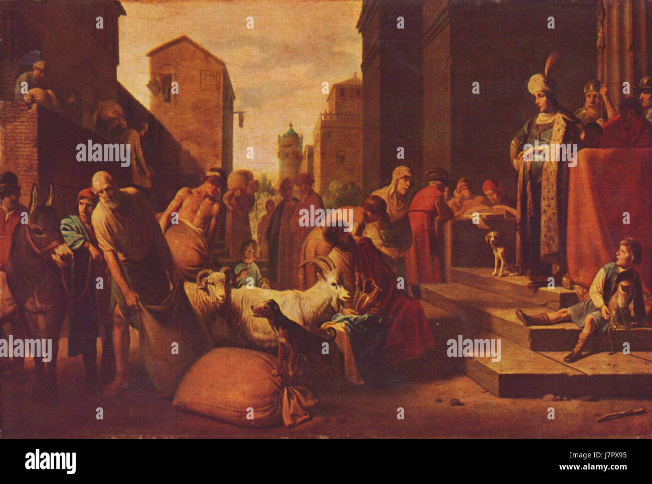 Claes Cornelisz. Moeyaert était un peintre néerlandais connu pour ses œuvres dans le style baroque. Ses peintures présentaient souvent des sujets historiques ou bibliques, caractérisés par une utilisation dramatique de la lumière et de l'ombre, et un accent mis sur le réalisme. Banque D'Images
