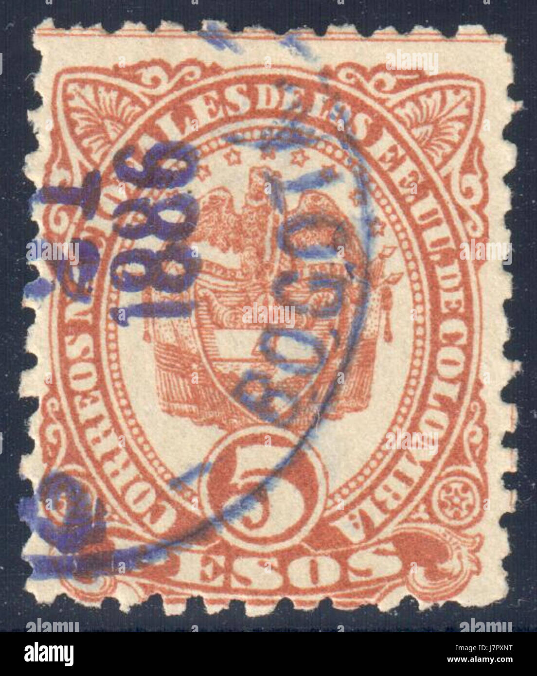 Cette référence à la Colombie en 1886 représente un moment important dans l'histoire du pays, peut-être lié à sa situation politique, sociale ou économique au cours de cette période. Banque D'Images