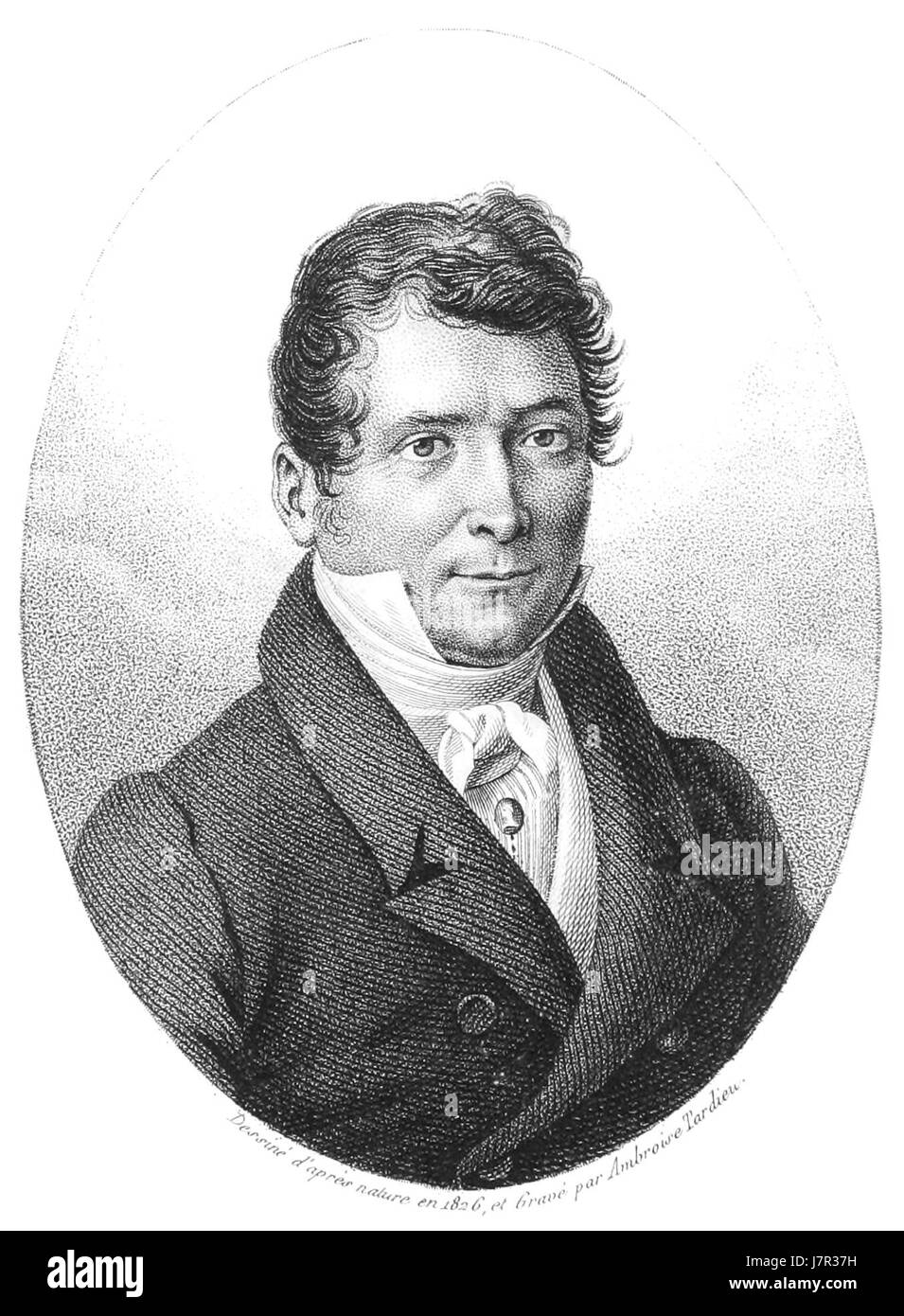 Antoine Risso (1777-1845) est un naturaliste français de Nice, renommé pour ses études approfondies de la vie marine méditerranéenne. Ses œuvres importantes comprennent 'Ichthyologie de Nice' (1810) et 'histoire naturelle de l'Europe méridionale' (1826), contribuant notamment à la biologie marine et à l'ichtyologie. Le dauphin du Risso est nommé en son honneur. Banque D'Images