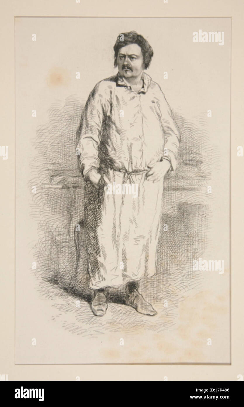 Balzac par Paul Gavarni Banque D'Images