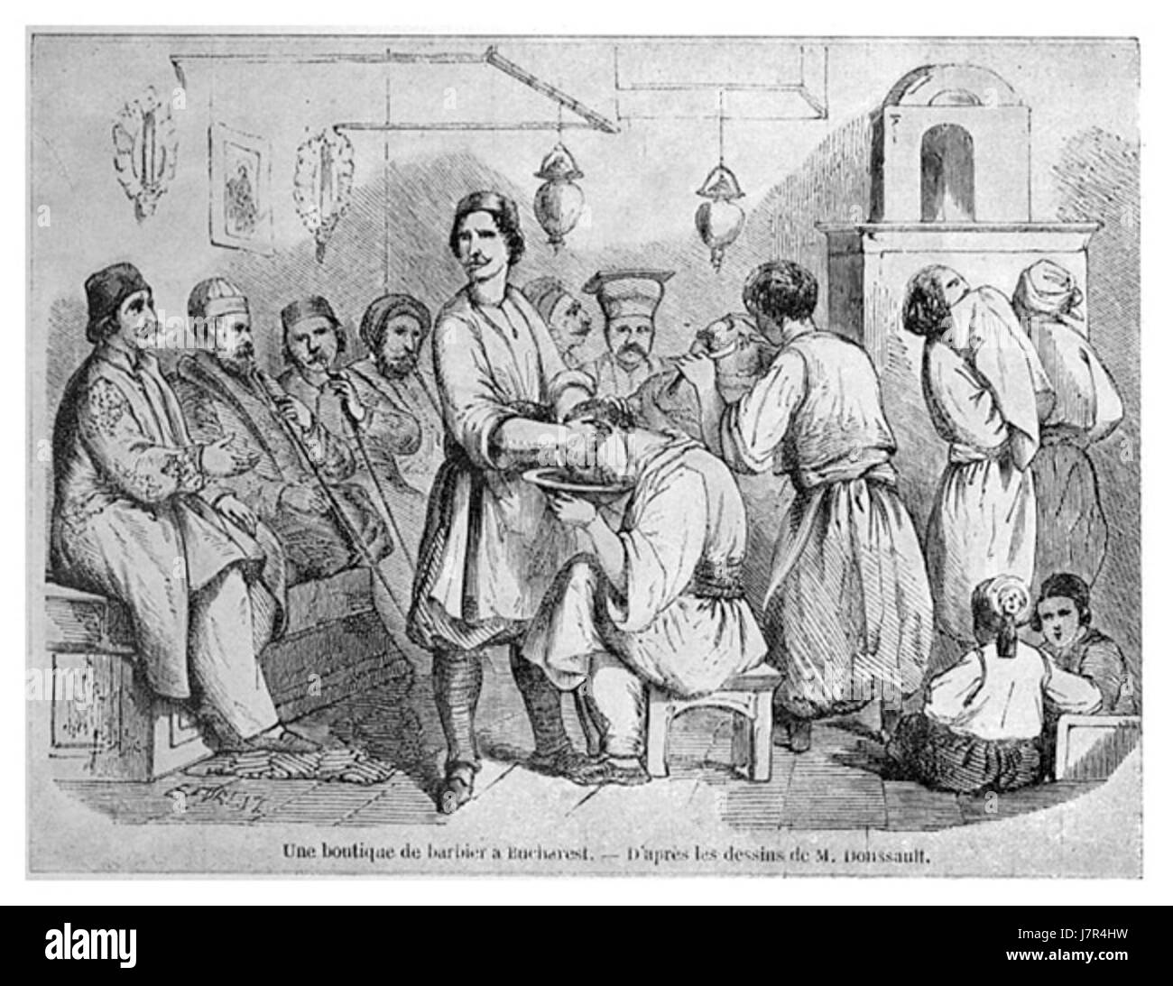 Barbershop Bucarest 1842 Banque D'Images