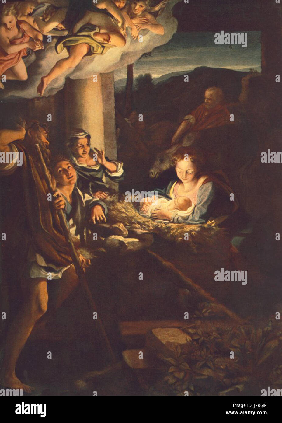 Une référence à une œuvre de l'artiste italien de la Renaissance Correggio, connu pour sa maîtrise du chiaroscuro et ses contributions à l'art italien au XVIe siècle. Banque D'Images