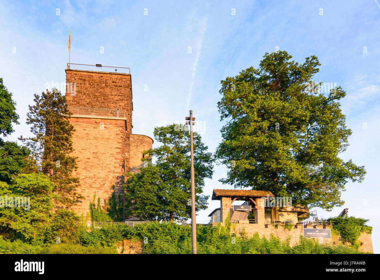 As Karlsruhe-Durlach district : outlook tower at mountain Turmberg, Karlsruhe, Kraichgau-Stromberg, Bade-Wurtemberg, Allemagne Banque D'Images