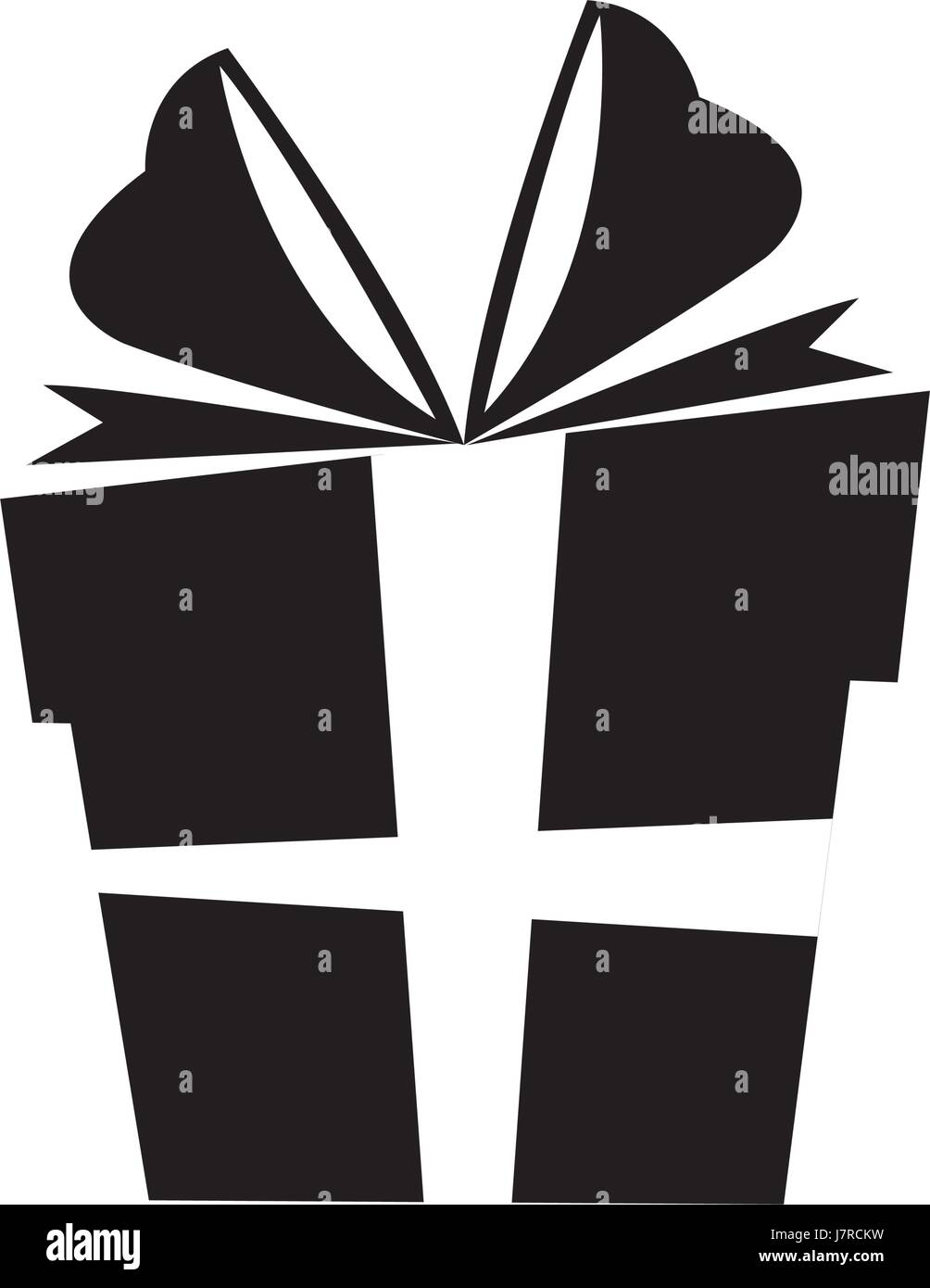 Boîte cadeau silhouette Noël avec bow Image Vectorielle Stock - Alamy