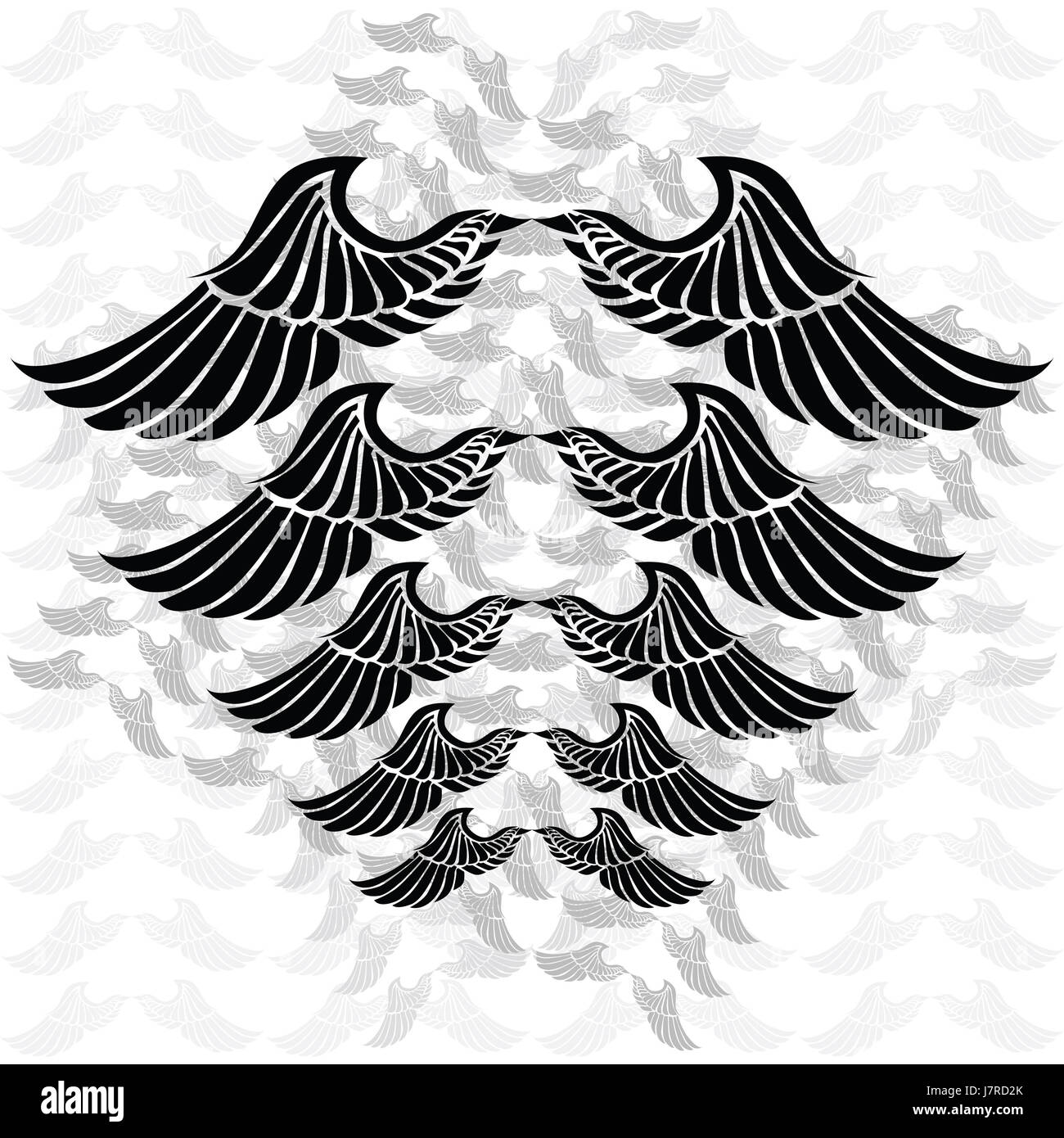 Illustrations ailes volent mouches flys battant existent en vivant la vie vit Banque D'Images