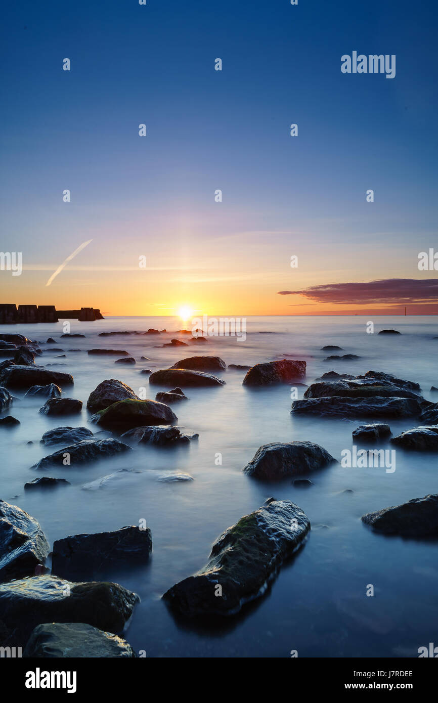 Sunrise Beach Arbroath Banque D'Images