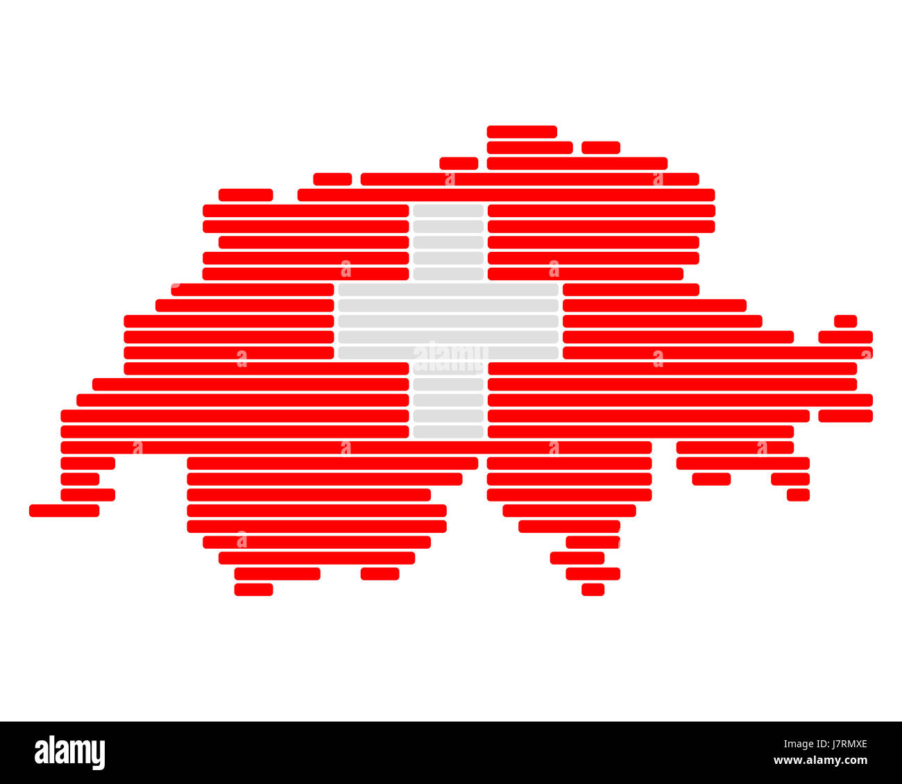 Illustration des lignes de la suisse carte drapeau bordée raster design formation formation Banque D'Images