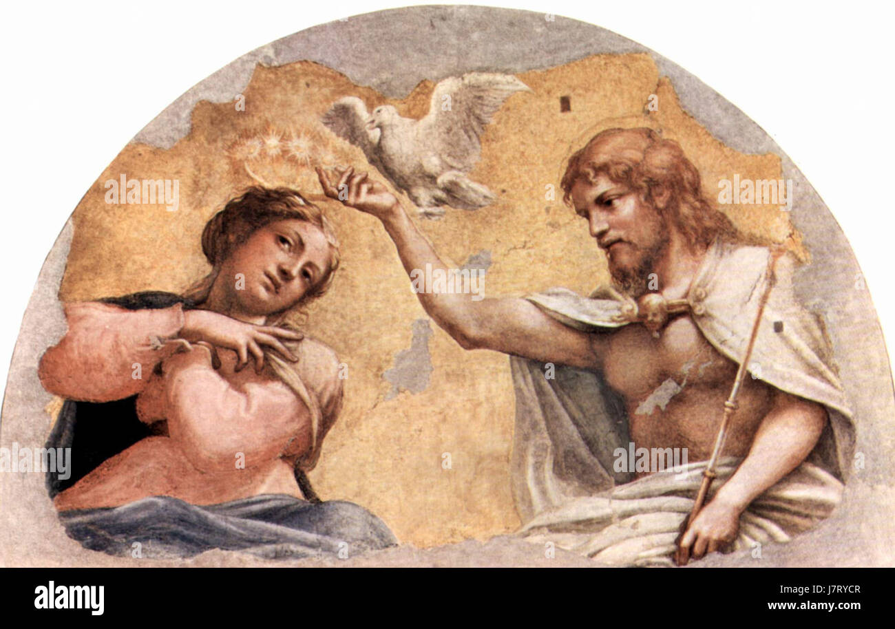 Correggio 023 est probablement une référence à une œuvre spécifique du peintre italien de la Renaissance Antonio Allegri da Correggio, connu pour son utilisation magistrale de la lumière et de la perspective dans des œuvres religieuses et mythologiques. Banque D'Images