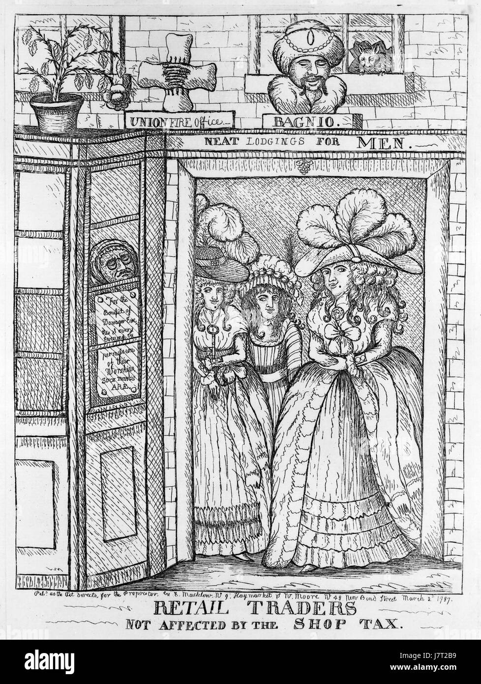 1787 prostituées caricature Banque D'Images