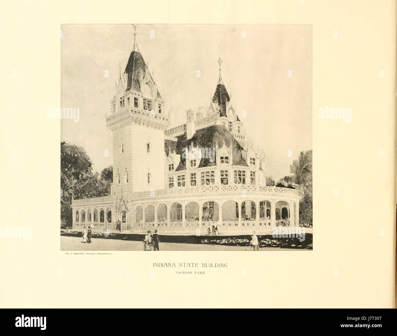 1893 Dimensions de l'Indiana State Building à la foire mondiale de Chicago Banque D'Images