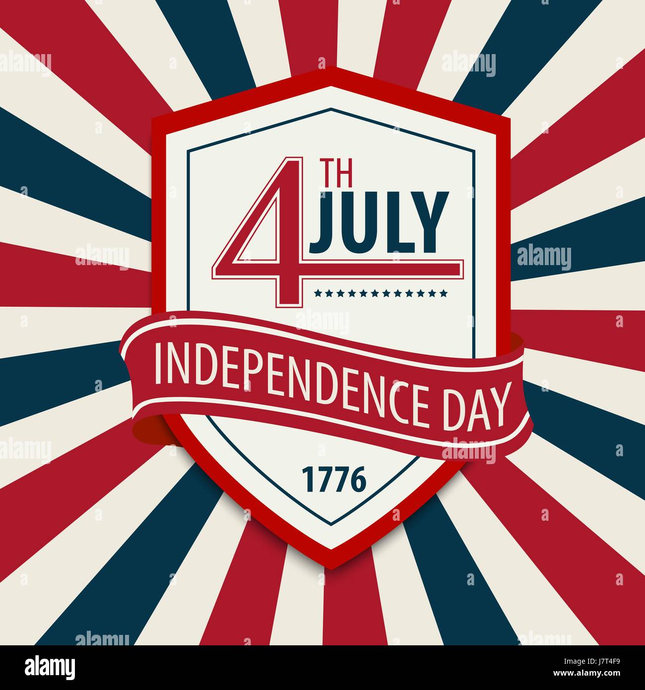 Carte postale en célébration de l'Independence Day aux États-Unis D'AMÉRIQUE 4ÈME DE JUILLET. Illustration de Vecteur