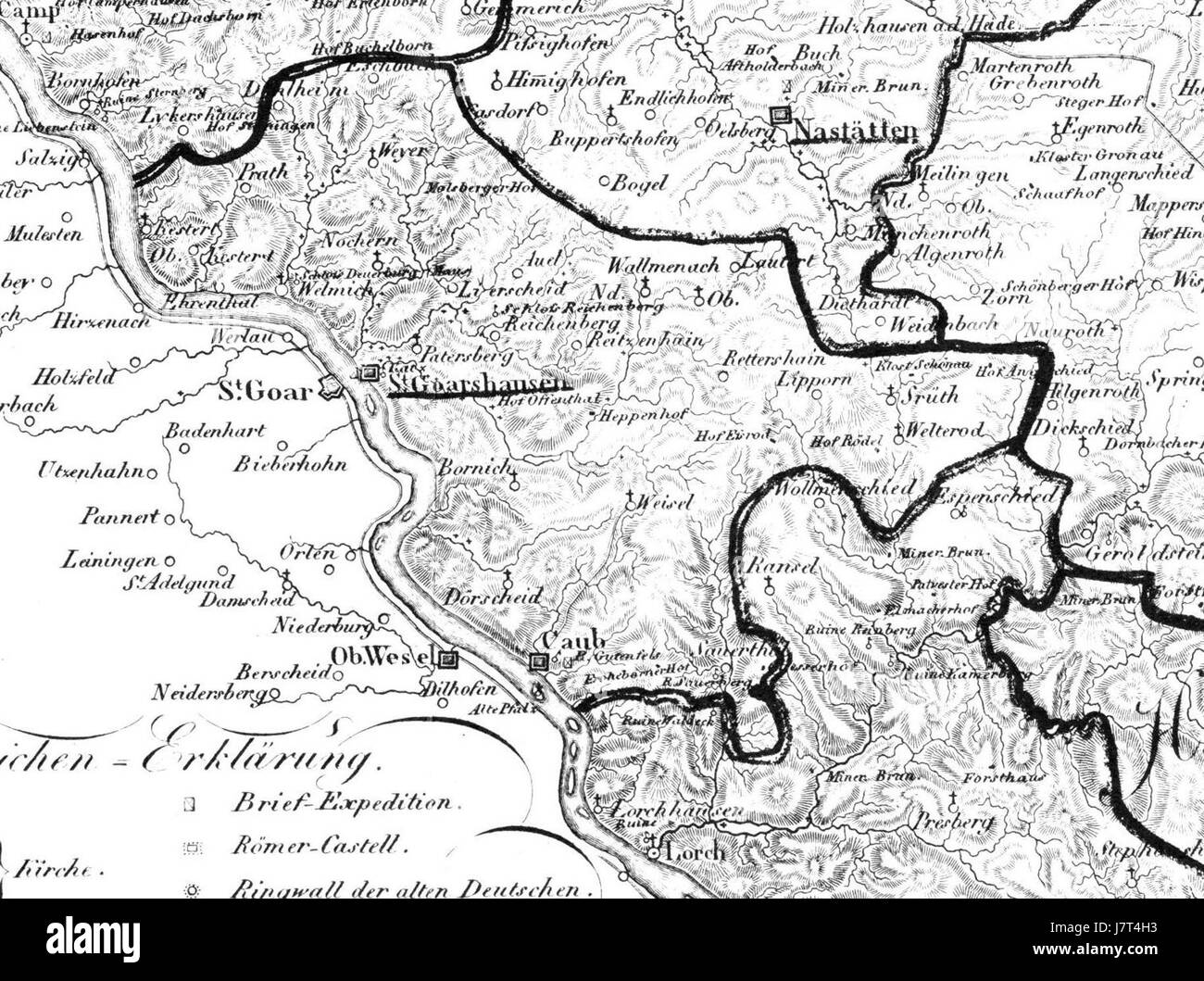 AMT. Goarshausen, un district historique en Allemagne, a été documenté en 1828 pour ses caractéristiques administratives et géographiques, reflétant la gouvernance du début du XIXe siècle. Banque D'Images