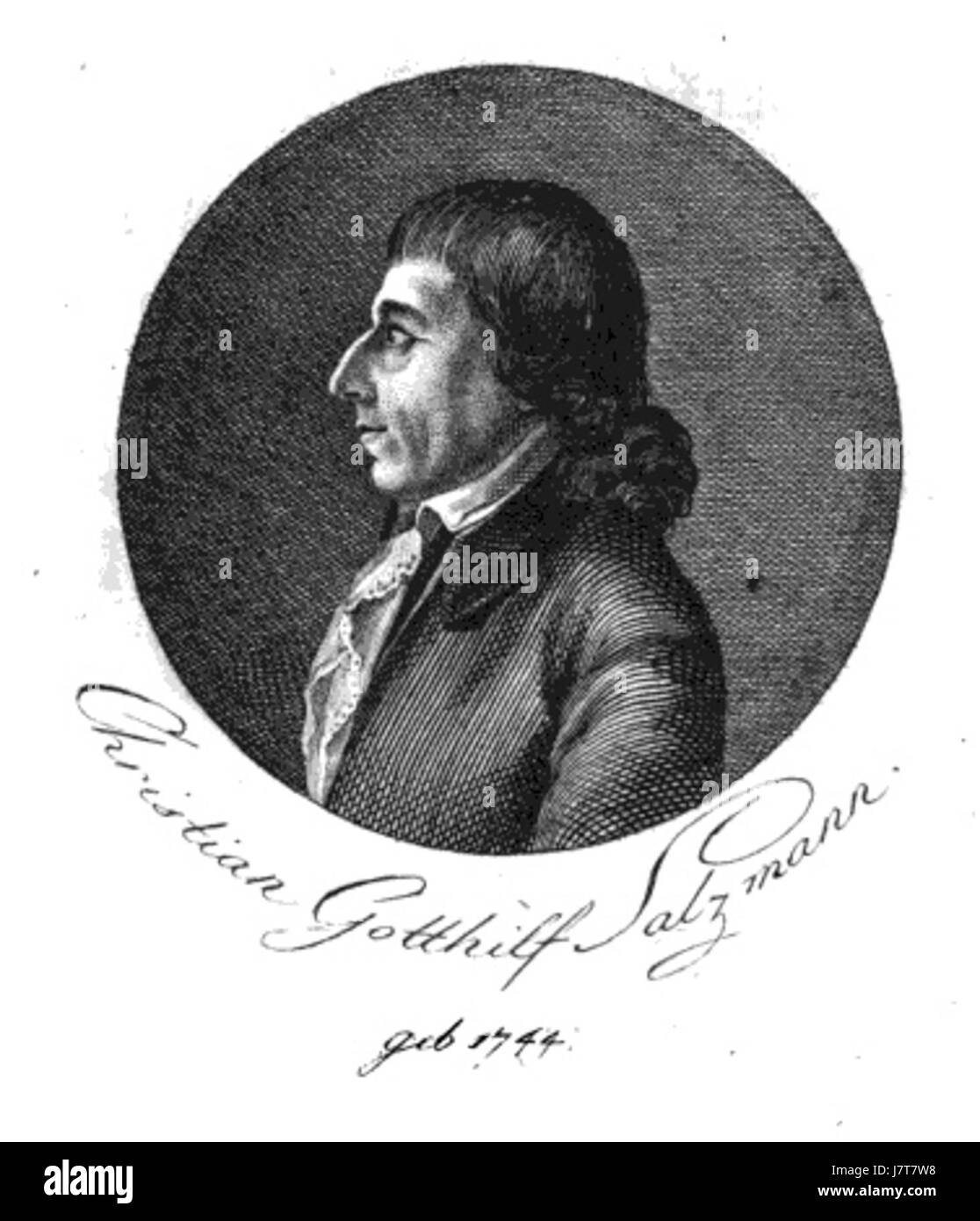 Christian Gotthilf Salzmann (1744-1811) était un éducateur et théologien allemand, surtout connu pour son travail dans la création d'établissements d'enseignement et la promotion des idées des lumières en Allemagne. Banque D'Images
