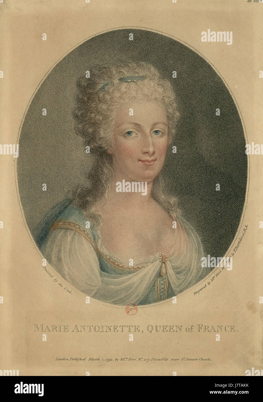 Portrait de Marie Antoinette Bovi 1793 Banque D'Images