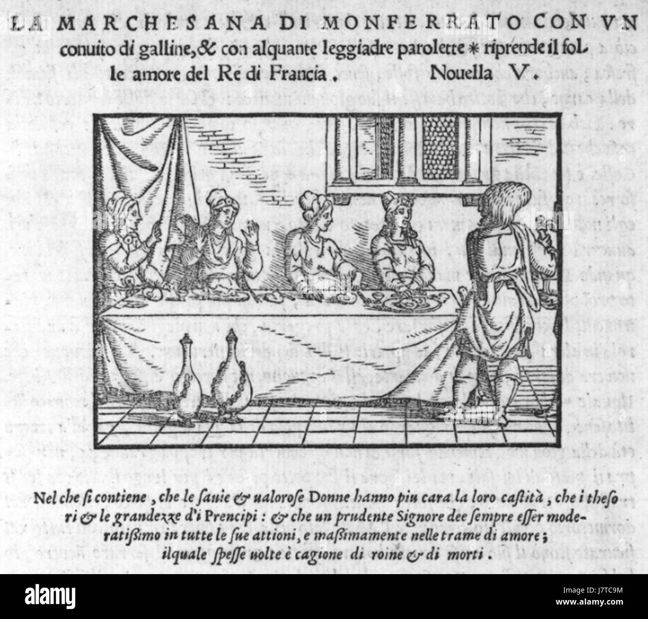 Venise 1552 Decameron p 34 haut de page Banque D'Images