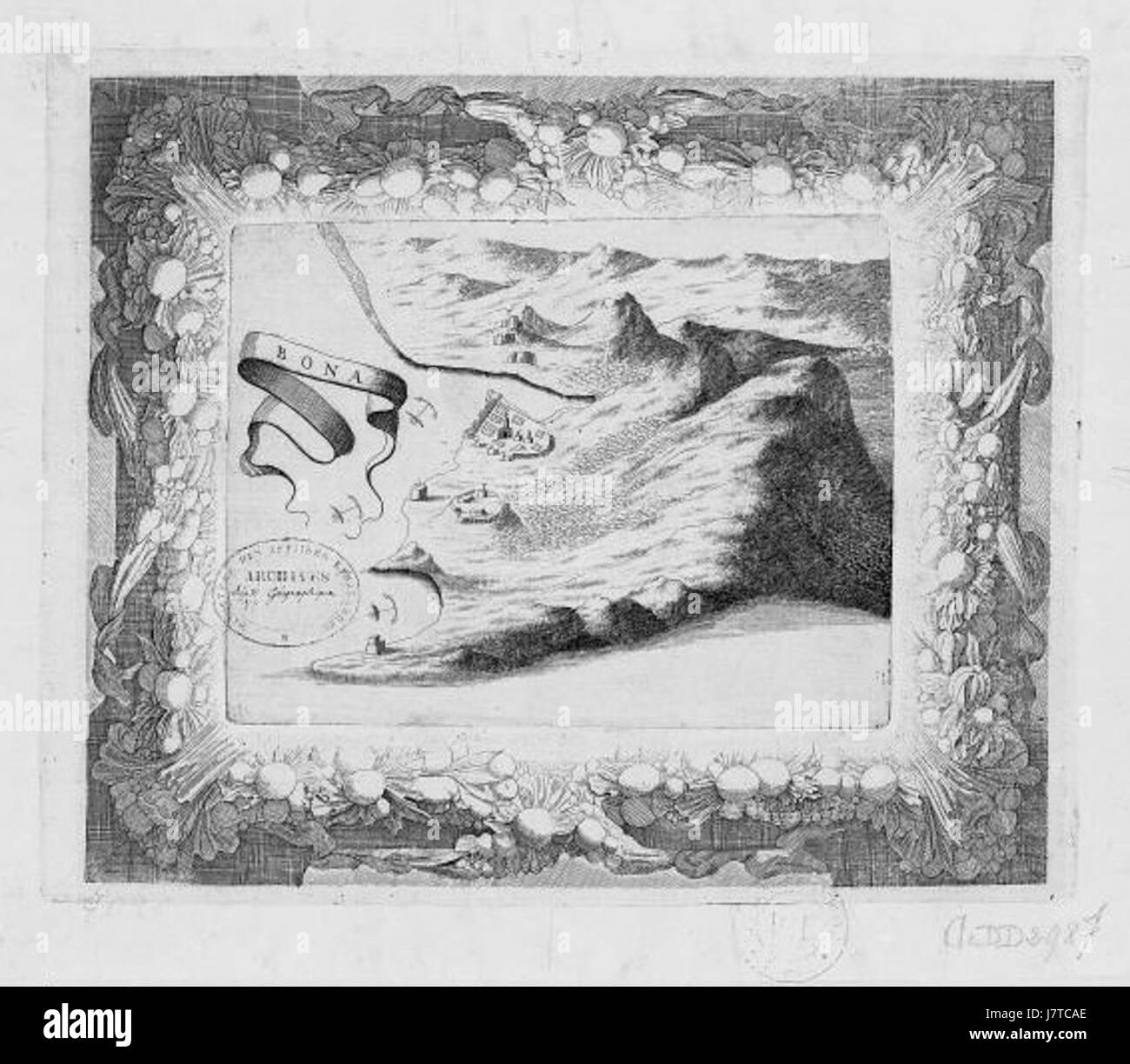 Annaba est une ville côtière du nord-est de l'Algérie, historiquement connue sous le nom de Hippo Regius. C'était un important centre romain et byzantin. Cette image souligne l'importance historique de la ville et son développement au fil des siècles. Il a joué un rôle majeur à la fois dans le christianisme primitif et dans les anciennes routes commerciales. Banque D'Images