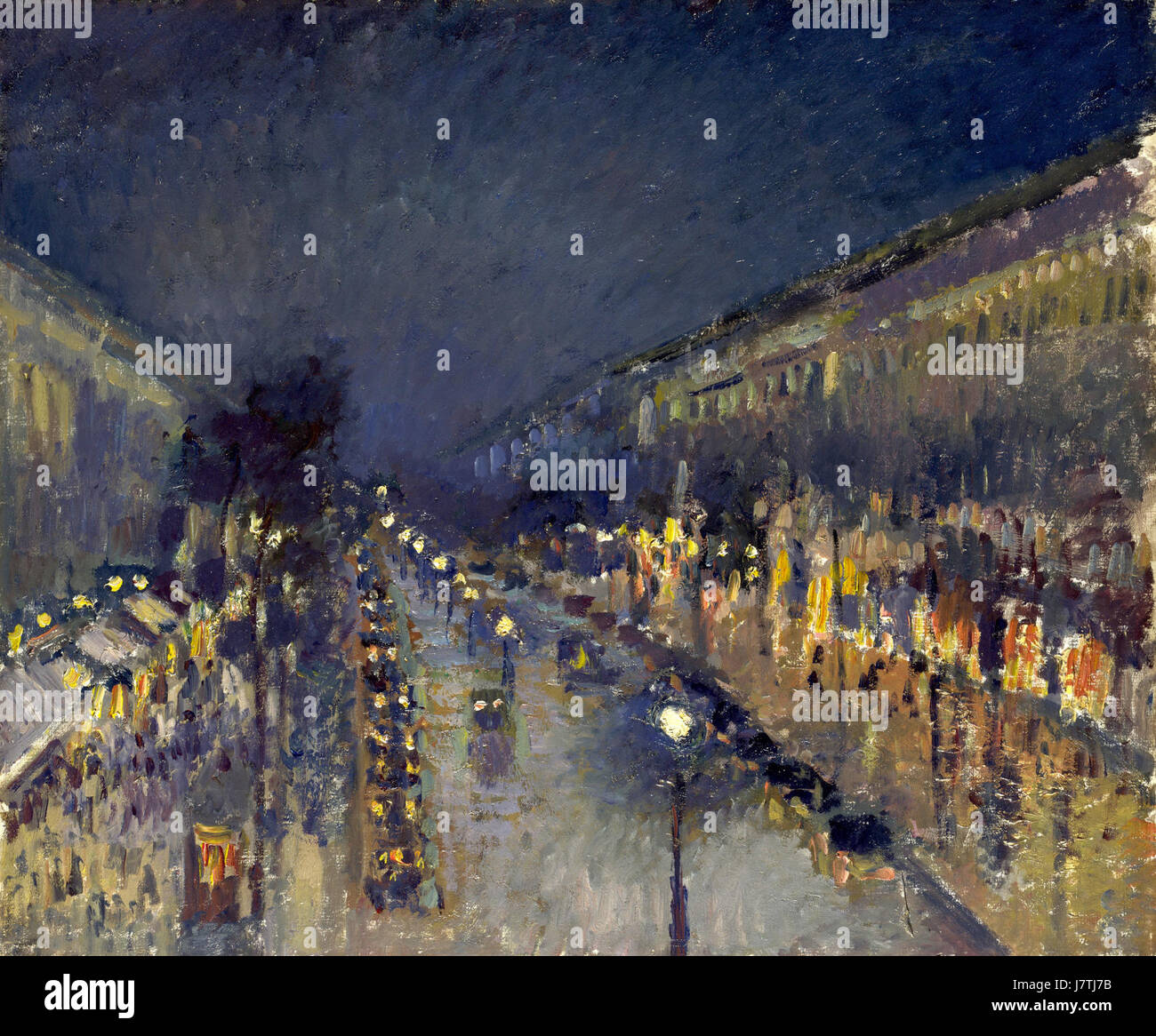 Camille Pissarro, le Boulevard Montmartre la nuit, 1897 Banque D'Images