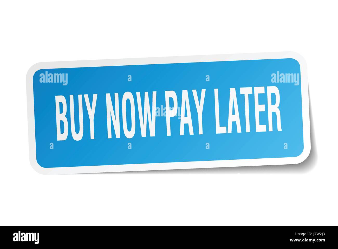 Achetez maintenant, payez plus tard autocollant carré blanc sur Illustration de Vecteur