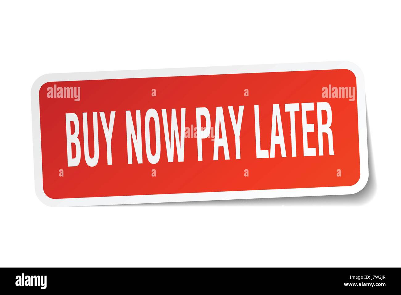 Achetez maintenant, payez plus tard autocollant carré blanc sur Illustration de Vecteur