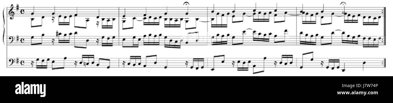 BWV 643 est une composition musicale de Johann Sebastian Bach, qui fait partie de sa collection 'OrgelbÃ¼chlein', connue pour son contrepoint complexe et l'utilisation de l'orgue. Banque D'Images