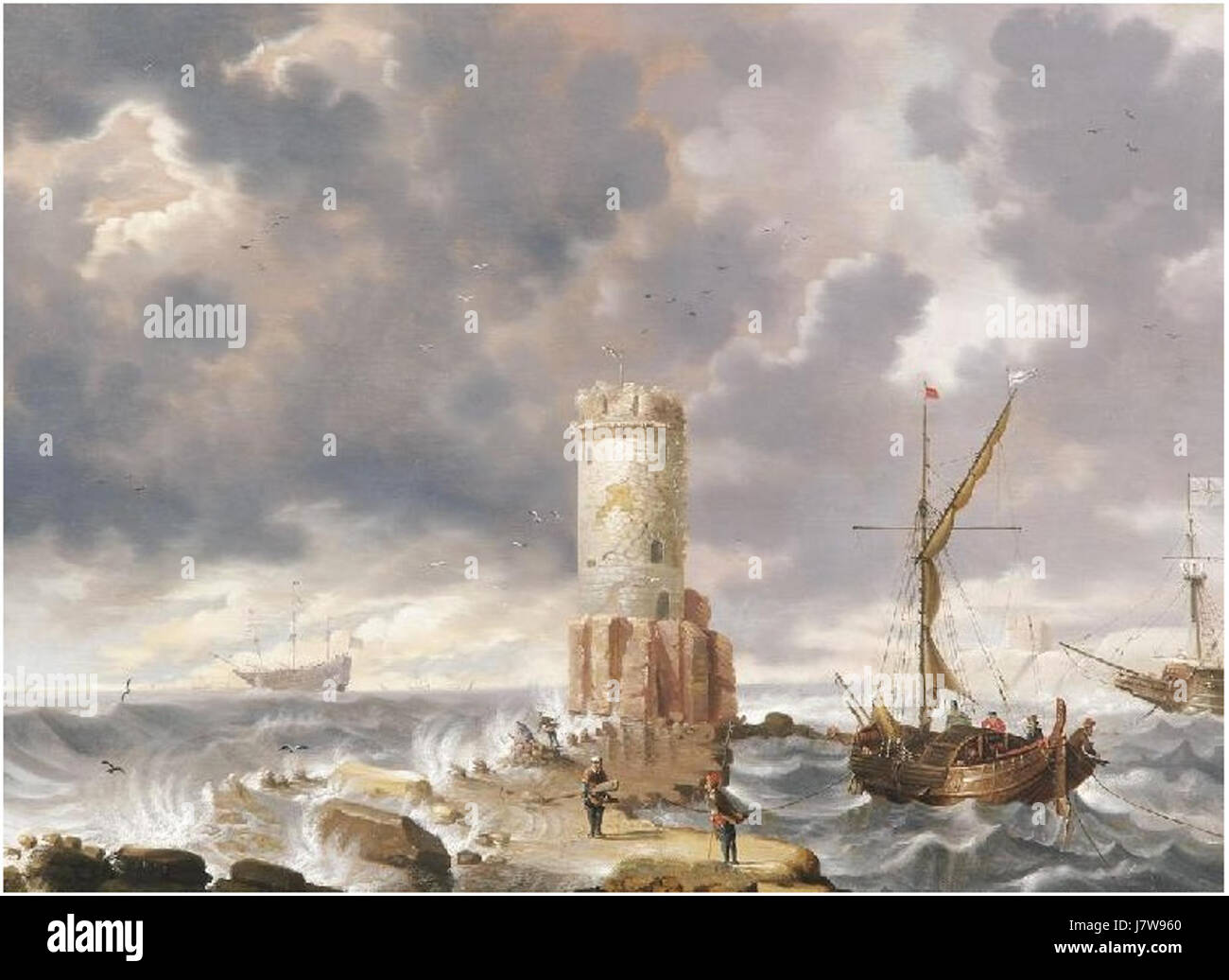 Cornelis Mahu port fantastique avec lighthouse Banque D'Images