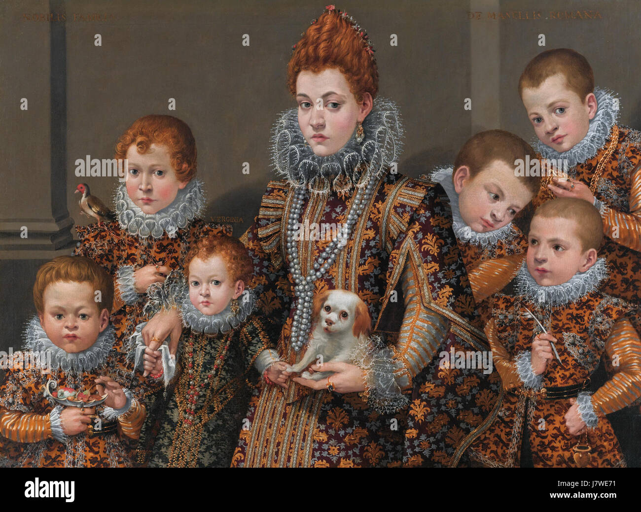 Bianca degli Utili Maselli et six de ses enfants, par Lavinia Fontana Banque D'Images