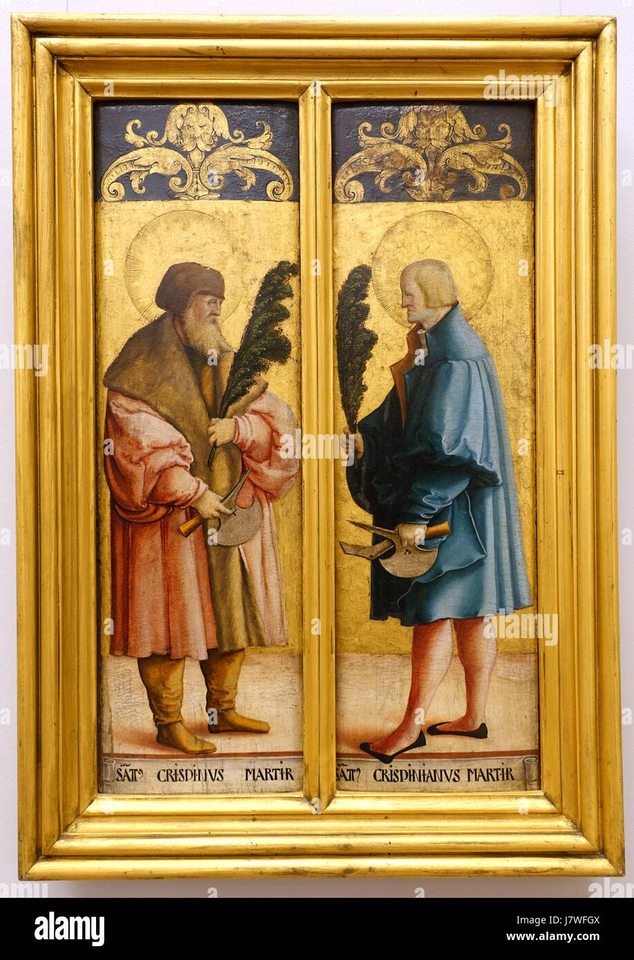 Ailes retable, St. Crispinus et Saint Crispinianus, par le Meister von Messkirch, ch. 1520 1530, l'épinette Musée Bode DSC03289 Banque D'Images