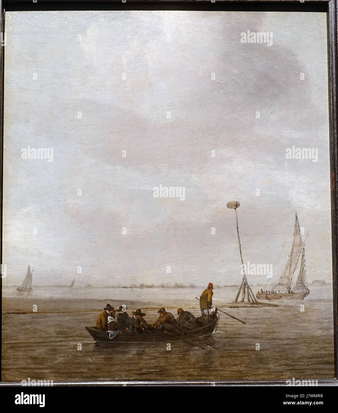 Départ pour la pêche, attribué à Willem van de Velde le jeune, sans date, huile sur bois Villa Vauban Luxembourg City DSC06553 Banque D'Images